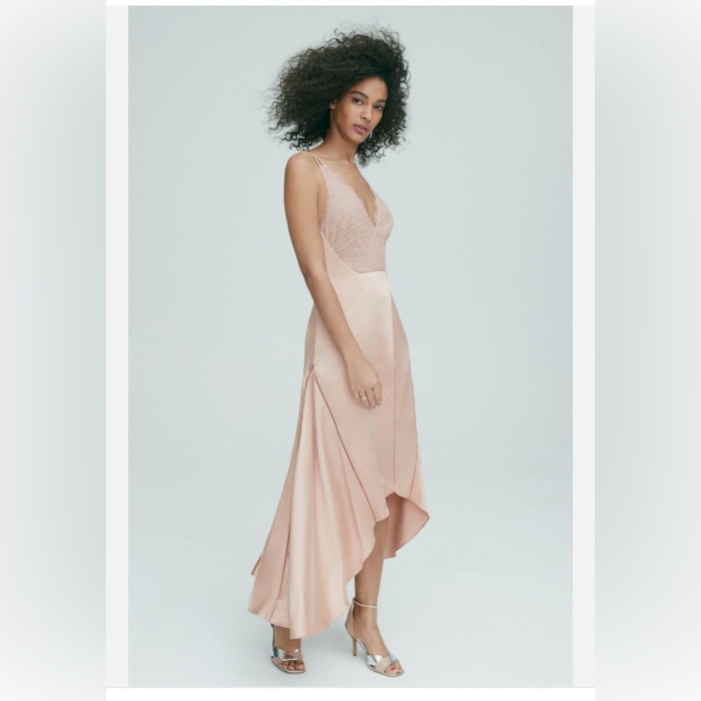 Jonathan Simkhai Lace Trim Maxi Dress in Nude